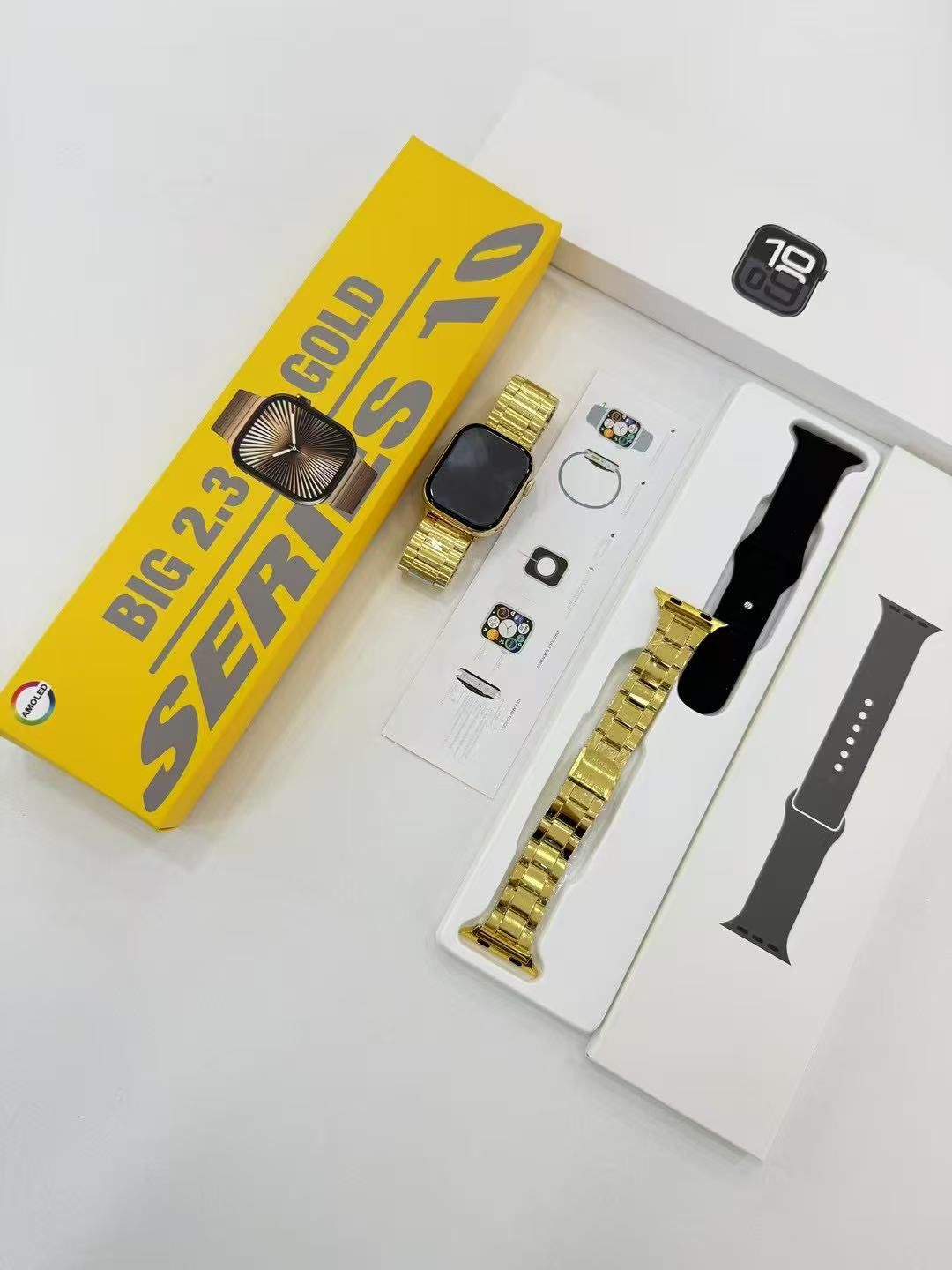 T19 Ultra Smartwatch with Multiple Straps - Gold Edition